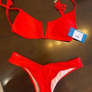 NWT Oh La La Cheri Red V Cut Bikini Set - M